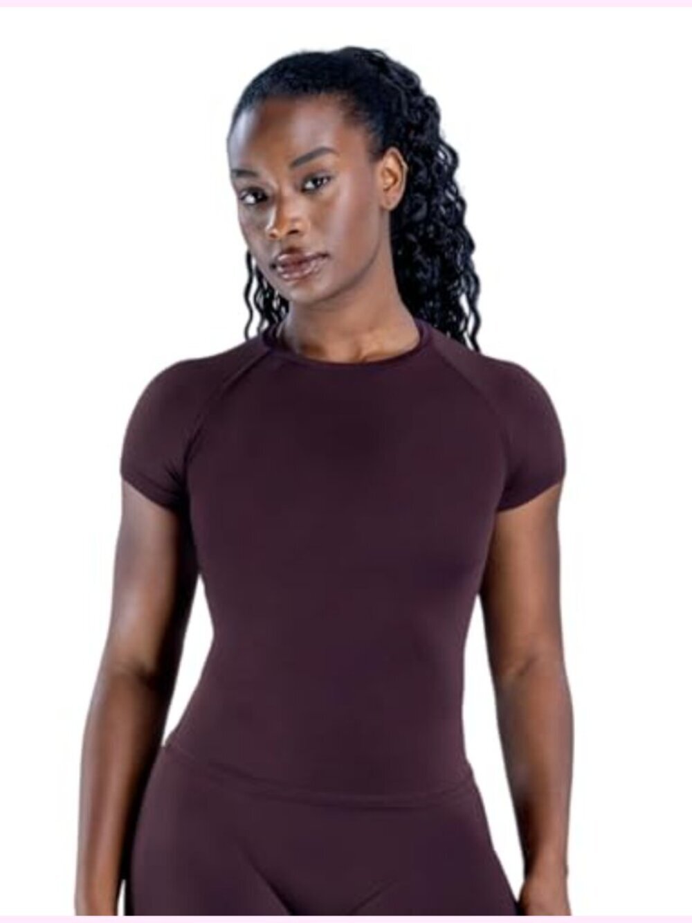 Short Sleeve Cropped Workout T-Shirt Seamless Athletic Gym Top